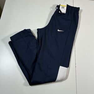 NEW Nike Dry Dri-Fit Training Pants Small Joggers Blue Track Lined CV0096-419